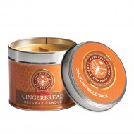 Gingerbread Beeswax Wood Wick Candle in a Tin