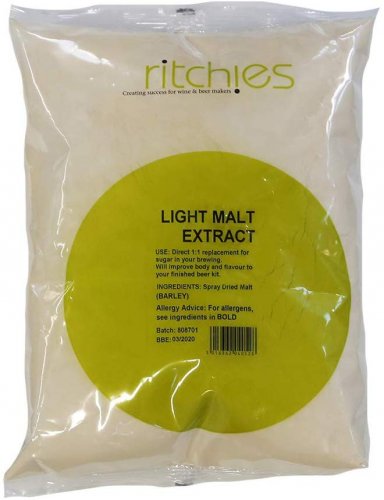 Ritchies Spray Dried Malt Extract Light or Medium or Dark 1000g pack: RITCHIES LIGHT MALT EXTRACT