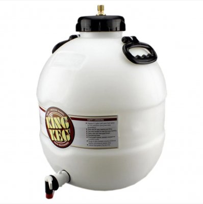 Wide-necked keg with screw cap