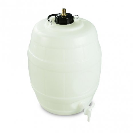 Home Brew Pressure Barrel 25L/5G with 2 inch cap & brass S30 valve & bottom tap