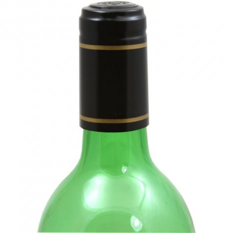 Heat Shrink Capsules - 6 Black & Gold wine bottle shrink caps