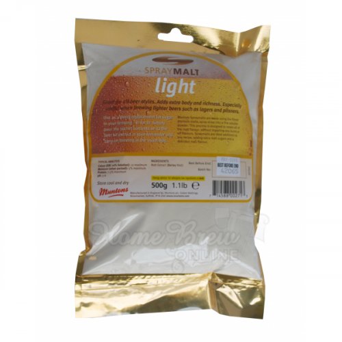 Muntons Spray Dried Malt Extract Light, Medium, Dark or Wheat 500g: Light Spray Malt