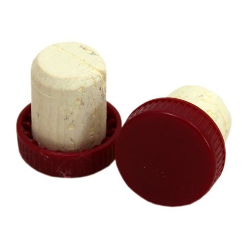 Cork Red Plastic Flanged: Pack of 30