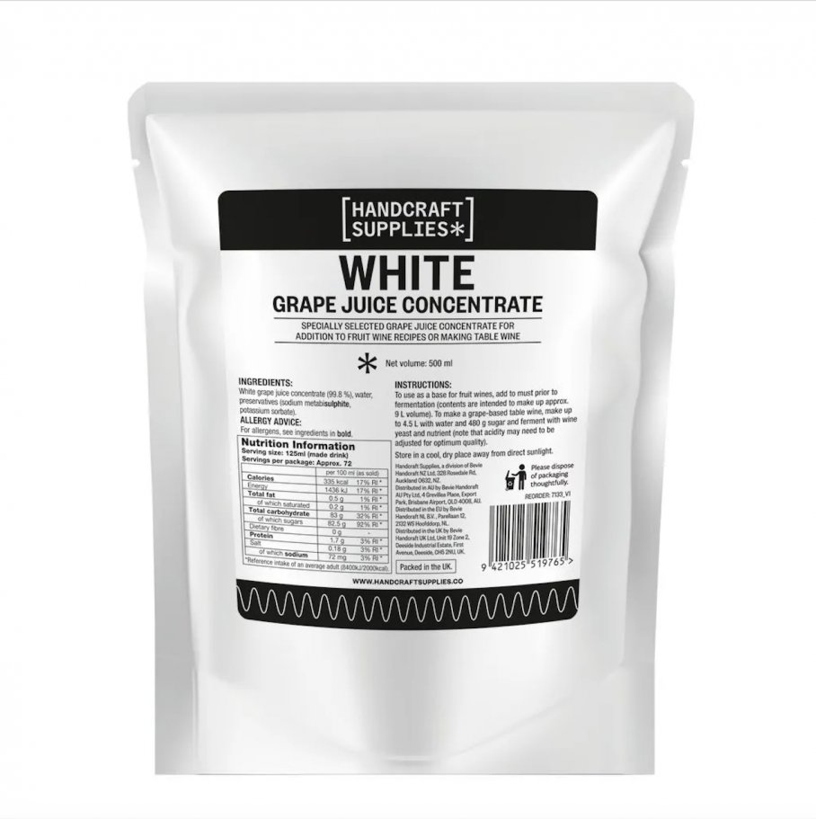 White Grape Juice Concentrate 500ml Brew Mart
